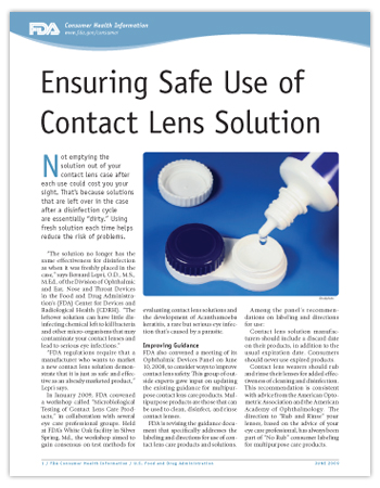 Contact Lens Solution Consumer Update PDF