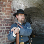 Ranger in Civil War uniform.