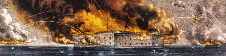 Currier & Ives lithograph depicting the bombardment of Fort Sumter