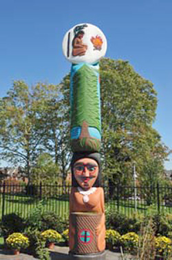 Healing Totem Pole in front of the National Library of Medicine