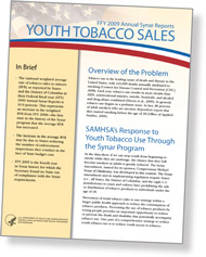 Cover of 2009 Synar Report - Youth Tobacco Sales - click to view report