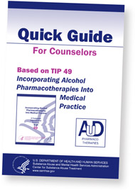 Cover of Quick Guide for Counselors based on TIP 49 – click to view publication