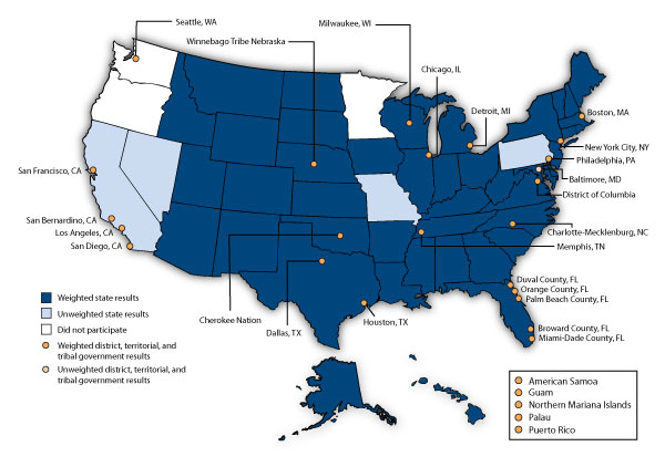 Participation Map - High School YRBS, 2011