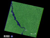 Flooding down the Missouri River continues along the Nebraska and Iowa border as shown in this Landsat 7 satellite image