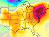 partial heat map of continental United States
