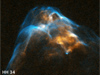 A still from Hubble movies of supersonic jets.