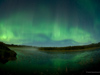 The northern lights on Sept. 10 were bright enough to reflect in the aptly named Northern Lights Lake below.