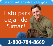 ¡Listo para dejar de fumar!  Llame al 1-800-784-8669 o visítenos a espanol.smokefree.gov