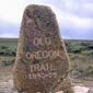 Oregon Trail commemorative marker in Wyoming.