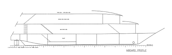 Figure 1 shows an inboard profile of the vessel’s original design with stair locations shown.