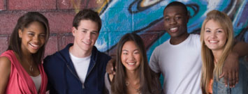 Photo: Group of five young teenagers