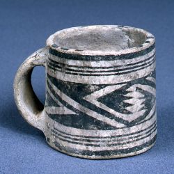 Mug, Mesa Verde Black-on-White style, A.D. 1180-1300, Pueblo III period. From Sand Canyon Pueblo. 97.10.5MT765.RC21