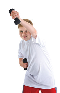 a boy exercising