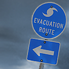 Photo: Hurricane evacuation route road sign