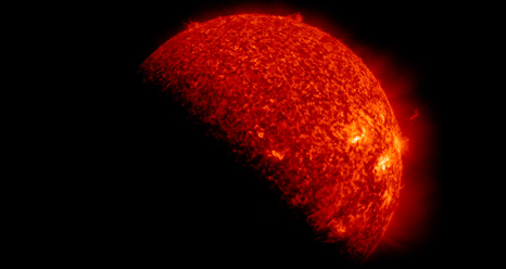 SDO is eclipsed by Earth twice annually. This image is from Sept. 6, 2012.