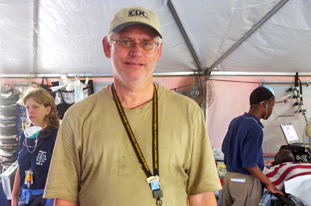 Curtis Allen works for the Centers for Disease Control and Prevention and served as a public affairs officer in Haiti, Feb. 25, 2010