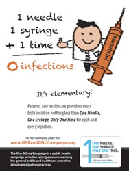 1 Needle + 1 Syringe + 1 Time = 0 Infections; It’s Elementary