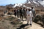 U.S.and Afghanistan Army Soldiers Patrol Akbar Kheyl 
