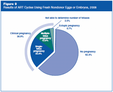 Figure 9: Results of ART Cycles Using Fresh Nondonor Eggs or Embryos, 2008.