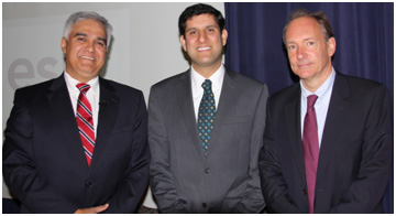 Sanjeev Bhagowalia with U.S. Government Chief Information Officer Mr. Vivek Kundra and World Wide Web inventor Sir Tim Berners-Lee at the IOGDC