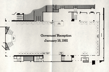 Floor plan for reception held before President Ronald Reagan's inauguration