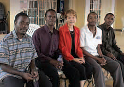 Julia Royall and Makerere University medical student-members.