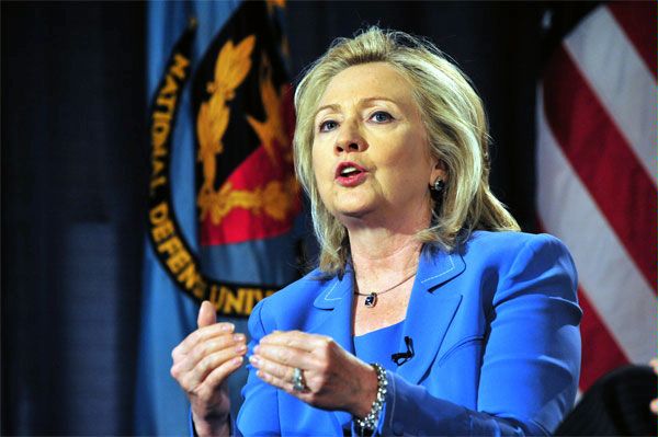 Date: 08/16/2011 Description: Secretary Clinton speaking at the National Defense University during a moderated conversation with Secretary of Defense Leon Panetta. - State Dept Image