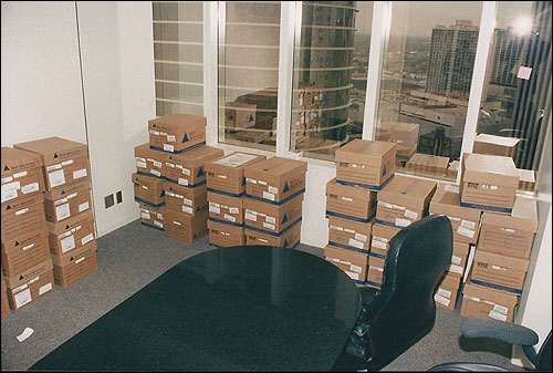 Enron boxes in office suite