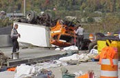 Motor Vehicle Safety photo showing truck rollover crash