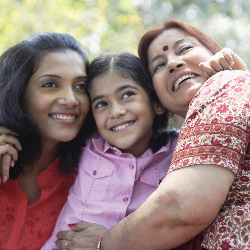 Three generations of women