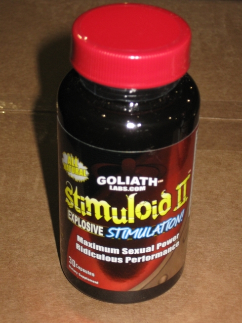 front of bottle of 30 capsules of Stimuloid II explosive stimulation