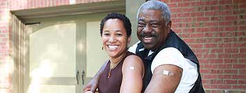 Photo: A vaccinated man and woman