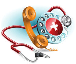 Conceptual image of medical information by telephone 