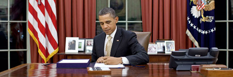 President Obama at his desk