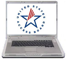 laptop with Access Board logo on screen