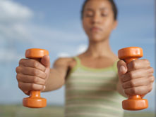 girl lifting weights