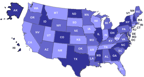 Map of the United States and its Territories