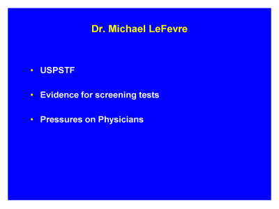 Dr. Michael LeFevre. Text Description is below the image.