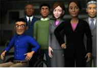 Animated characters in IT Role-Based Security Training