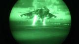 Harriers land on ship at night