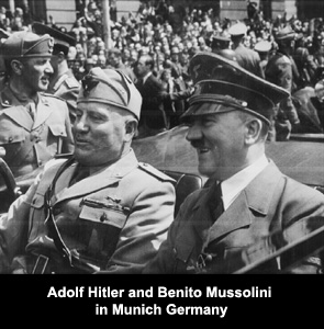 Adolf Hitler and Benito Mussolini in Munich Germany