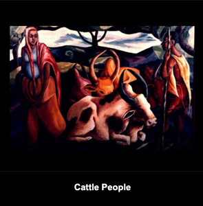 Painting titiled Cattle People
