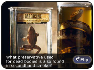 What is a preservative for anatomists and embalmers and found in secondhand smoke?