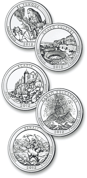 Image shows 2012 quarters reverse.