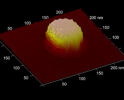 illustration showing small size of a silicon pillar