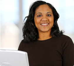 Business woman on laptop