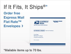 If It Fits, It Ships®* photo of express mail envelope Order free Express Mail® Flat Rate Envelopes   *Mailable items up to 70 lbs.    