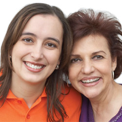 two women smiling