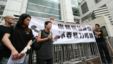 香港记协抗议大陆当局打压采访(VOA记者黎堡拍摄)