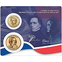 2010 PRES $1 COIN & FS MEDAL SET- PIERCE